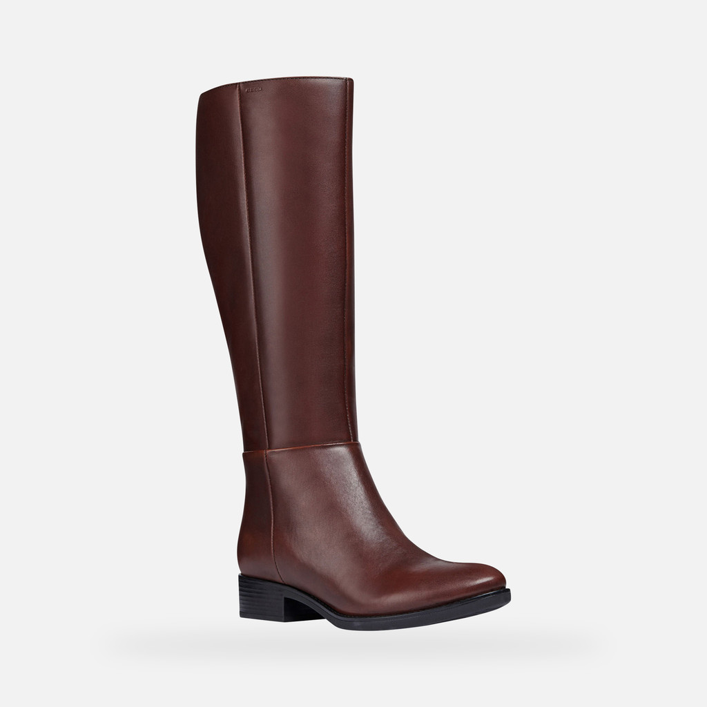Geox® FELICITY: Women's Chestnut High Boots | FW22 Geox®