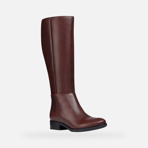 Leather boots FELICITY WOMAN Brown - image number 2 | GEOX