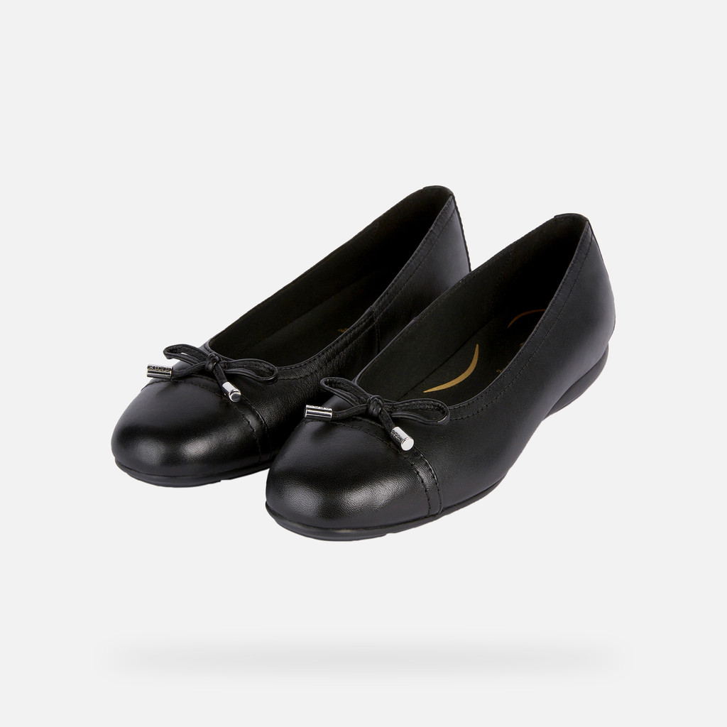 leather ballerina flats ANNYTAH WOMAN Black - image number 8 | GEOX