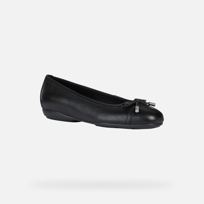 Geox® Women's Black Leather Ballerina |