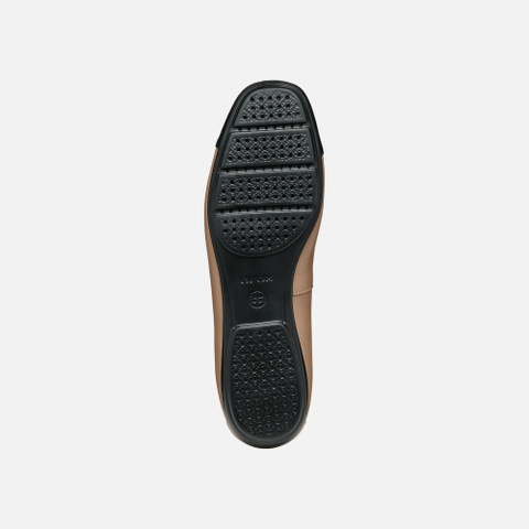 leather ballerina flats ANNYTAH WOMAN Beige/Black - image number 6 | GEOX
