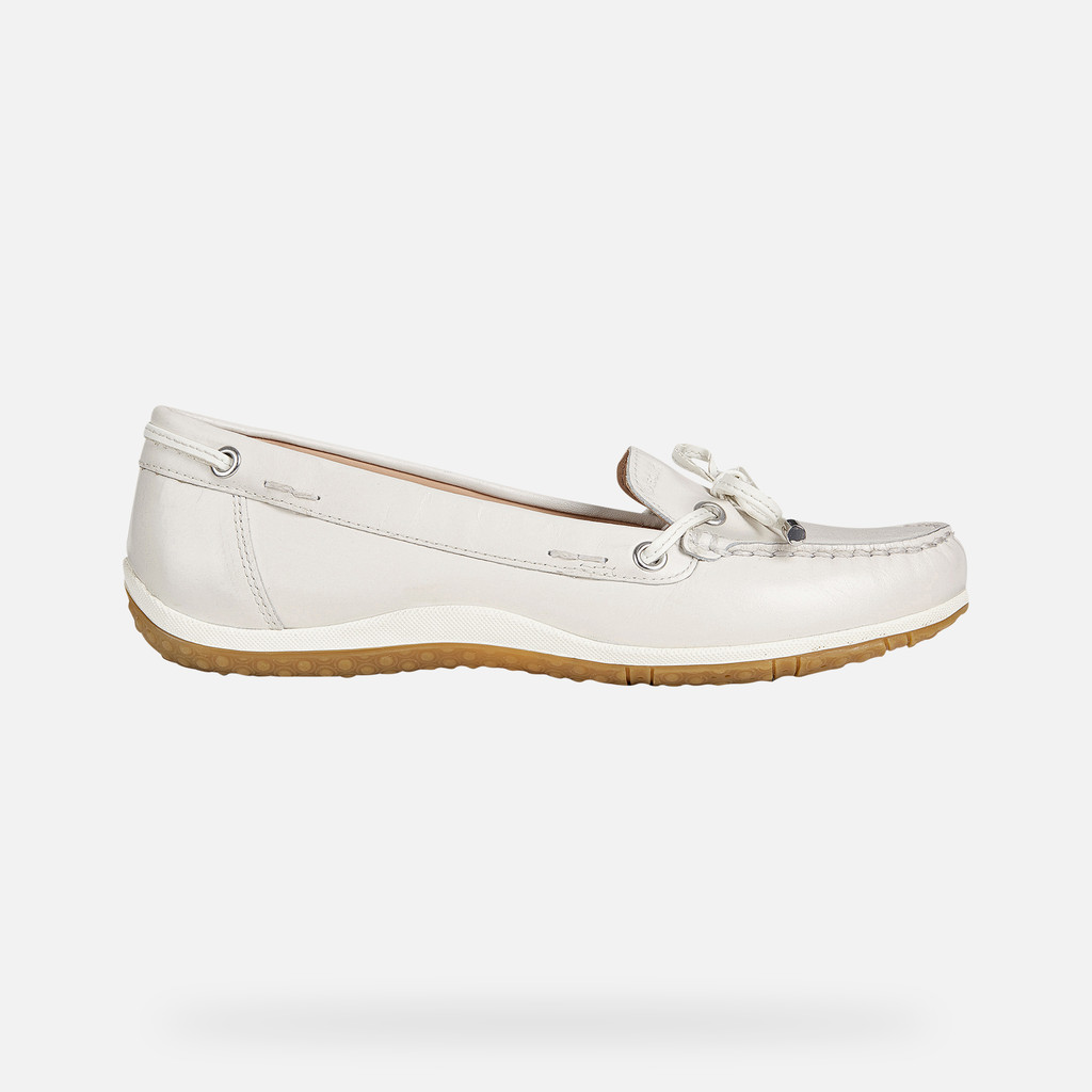 Geox® VEGA Woman: Off White Loafers | Geox®