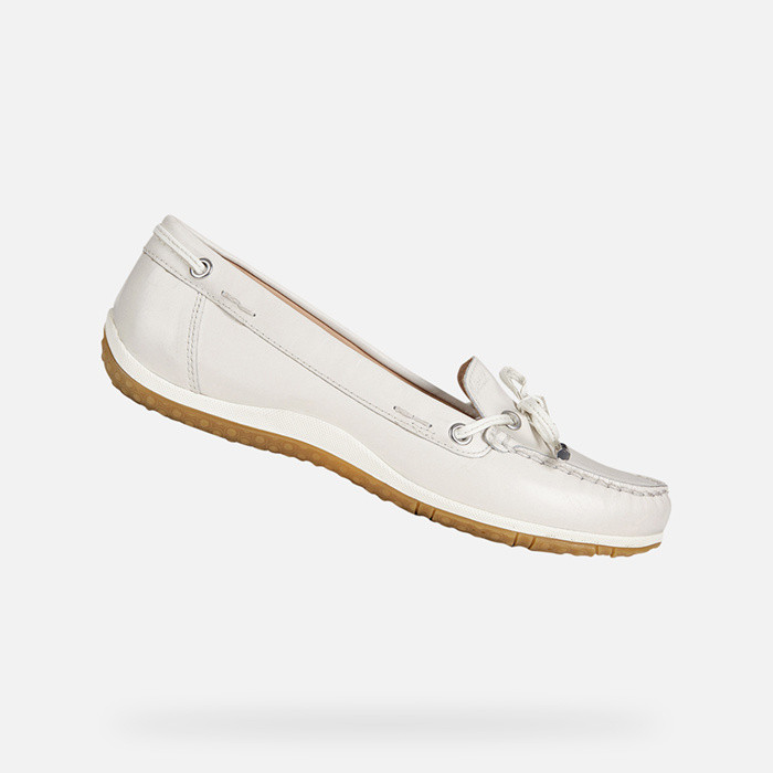 Leather loafers VEGA MOC WOMAN Off White | GEOX