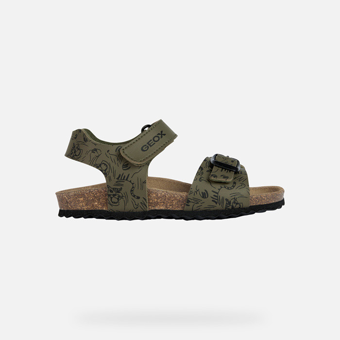 Open sandals GHITA BOY Military/Black | GEOX