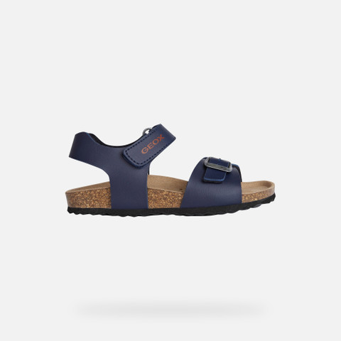 Open sandals GHITA BOY Navy/Red - image number 1 | GEOX