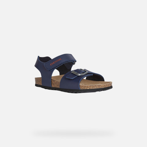 Open sandals GHITA BOY Navy/Red - image number 2 | GEOX
