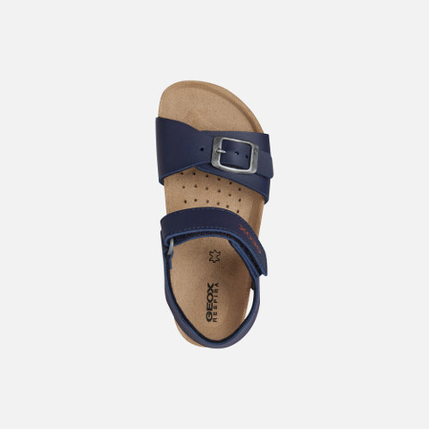 Open sandals GHITA BOY Navy/Red - image number 5 | GEOX