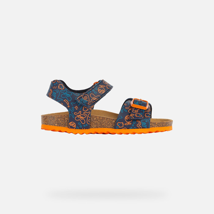 Open sandals GHITA BOY Navy/Orange | GEOX