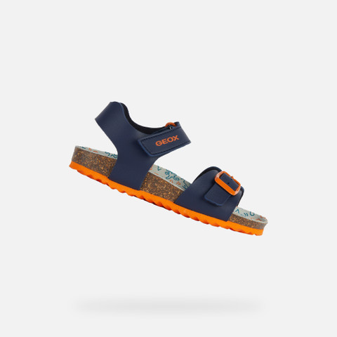 open sandals GHITA BOY Navy/Dark Orange - image number 0 | GEOX