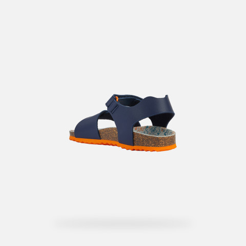 open sandals GHITA BOY Navy/Dark Orange - image number 3 | GEOX