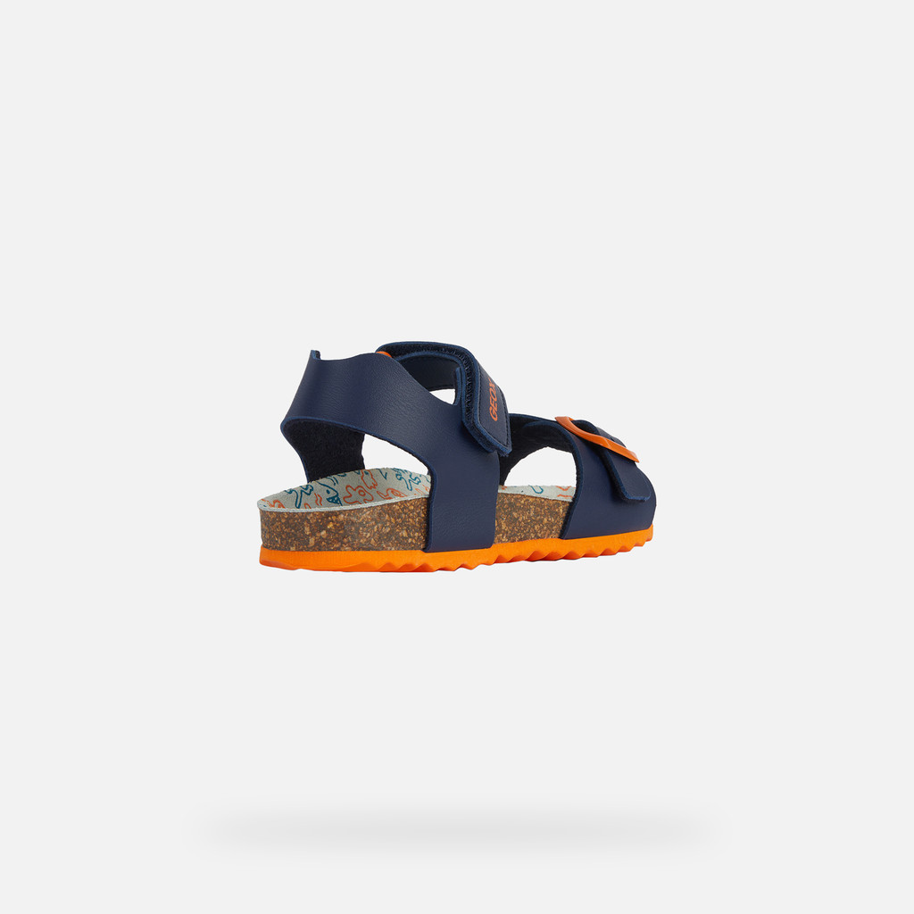 open sandals GHITA BOY Navy/Dark Orange - image number 4 | GEOX