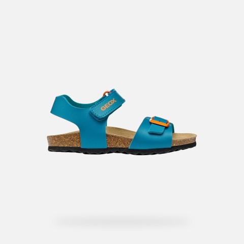 Open sandals GHITA BOY Azure/Orange - image number 1 | GEOX