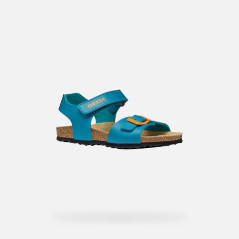 Open sandals GHITA BOY Azure/Orange - image number 2 | GEOX