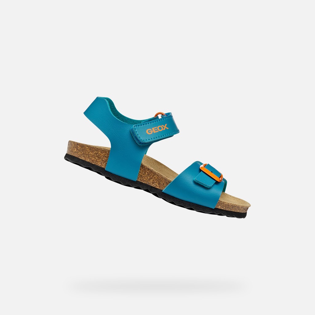 Open sandals GHITA BOY Azure/Orange - image number 0 | GEOX