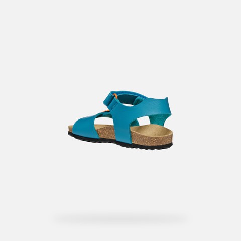 Open sandals GHITA BOY Azure/Orange - image number 3 | GEOX