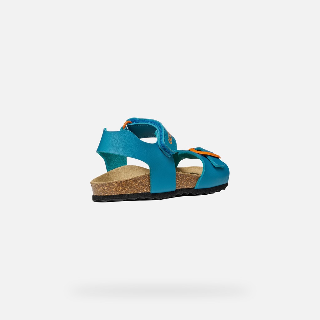 Open sandals GHITA BOY Azure/Orange - image number 4 | GEOX