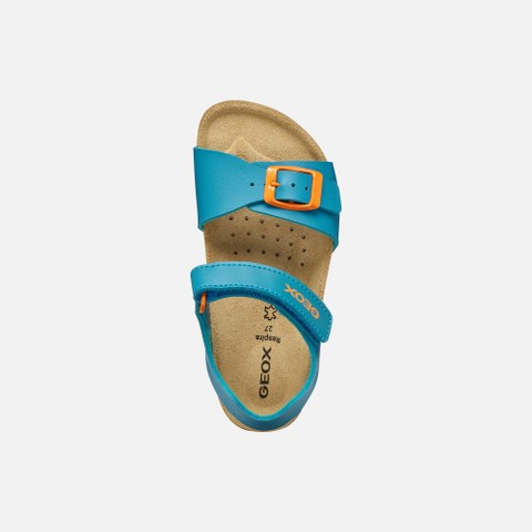 Open sandals GHITA BOY Azure/Orange - image number 5 | GEOX