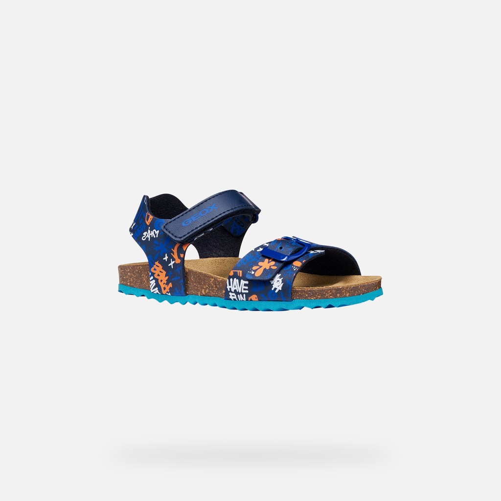 Open sandals GHITA BOY Navy/Light Blue - image number 2 | GEOX