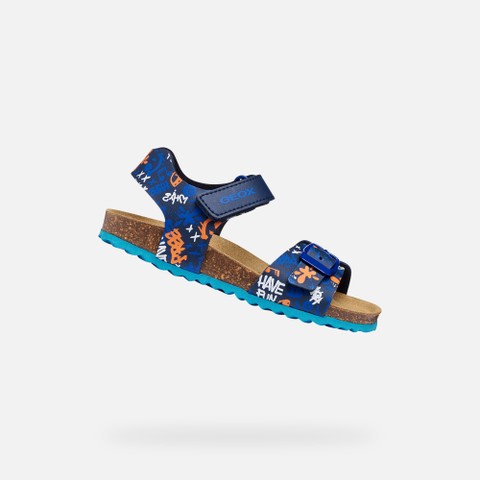 Open sandals GHITA BOY Navy/Light Blue | GEOX