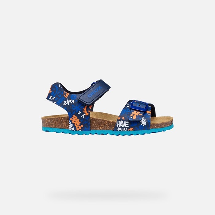 Open sandals GHITA BOY Navy/Light Blue | GEOX