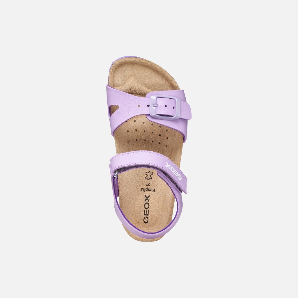 Open sandals ADRIEL GIRL Dark Lilac - image number 5 | GEOX