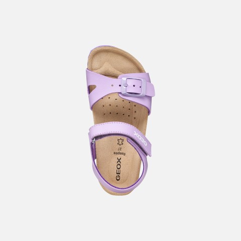 Open sandals ADRIEL GIRL Dark Lilac - image number 5 | GEOX