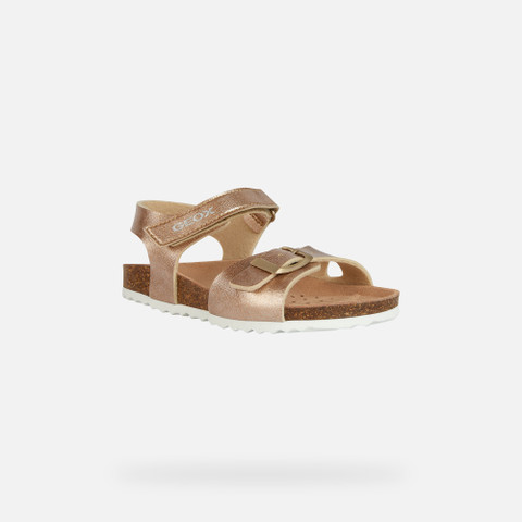 sandals with straps ADRIEL GIRL Rose Gold - image number 2 | GEOX