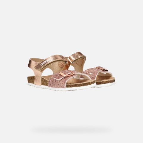 Open sandals ADRIEL GIRL Rose Gold - image number 7 | GEOX