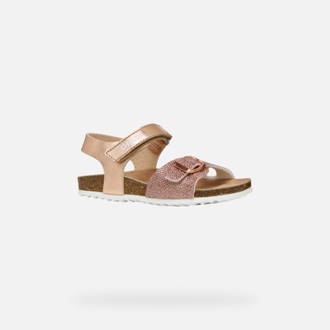 Open sandals ADRIEL GIRL Rose Gold - image number 2 | GEOX