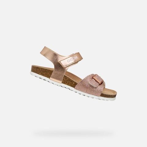 Open sandals ADRIEL GIRL Rose Gold - image number 0 | GEOX