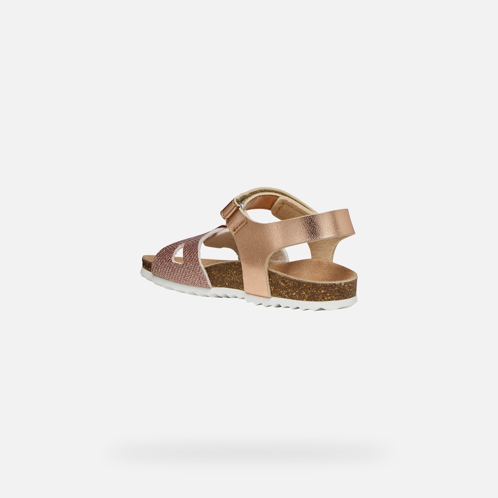 Open sandals ADRIEL GIRL Rose Gold - image number 3 | GEOX