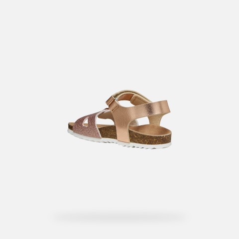 Open sandals ADRIEL GIRL Rose Gold - image number 3 | GEOX