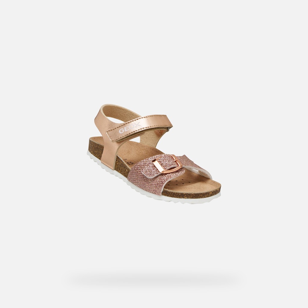 Open sandals ADRIEL GIRL Rose Gold - image number 4 | GEOX