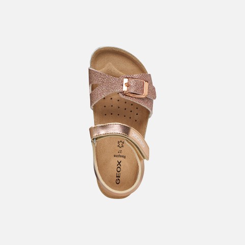 Open sandals ADRIEL GIRL Rose Gold - image number 5 | GEOX