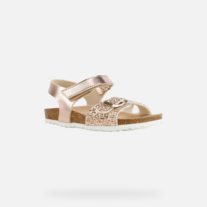 Geox® ADRIEL Junior Girl: Platinum Sandals | Geox®