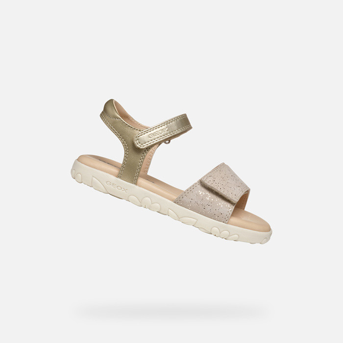 Sandals with straps SANDAL HAITI GIRL Light Gold | GEOX