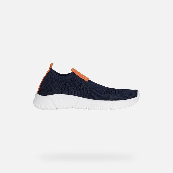 Sneakers ohne schnürsenkel ARIL JUNIOR Marineblau/Orange | GEOX