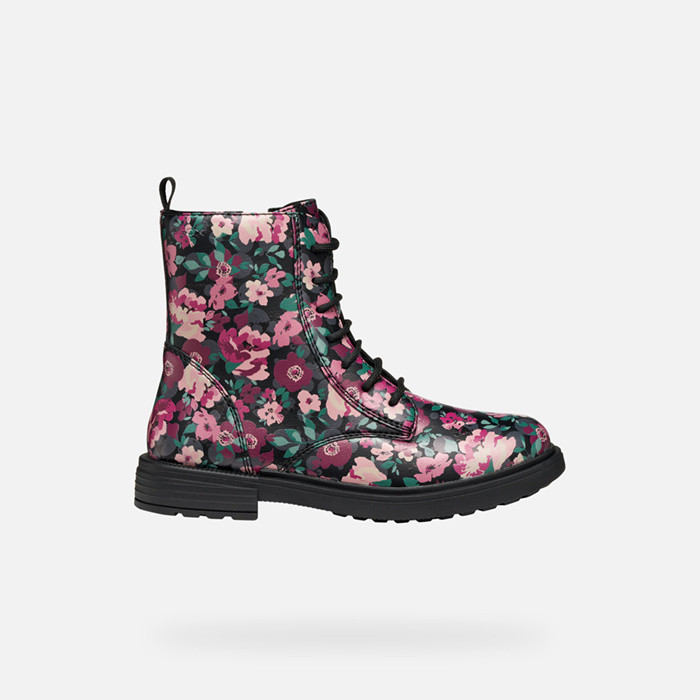Combat boots ECLAIR GIRL Black/Pink | GEOX