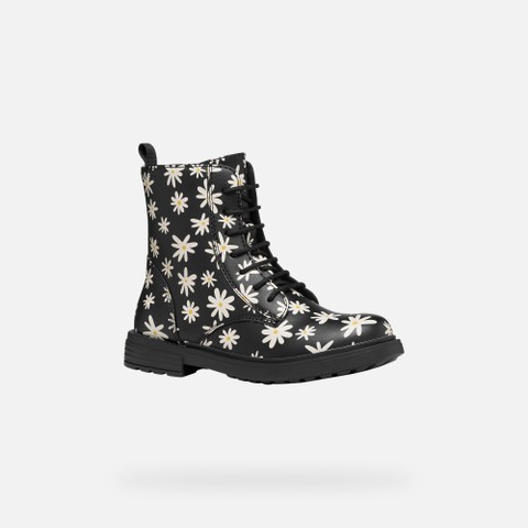 Combat boots ECLAIR GIRL Black/Light ivory - image number 2 | GEOX