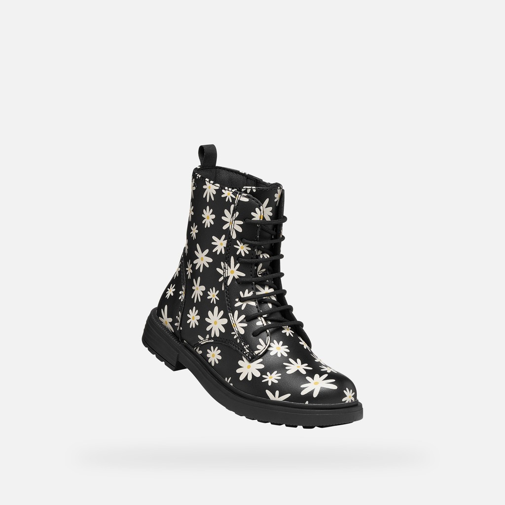 Combat boots ECLAIR GIRL Black/Light ivory - image number 4 | GEOX
