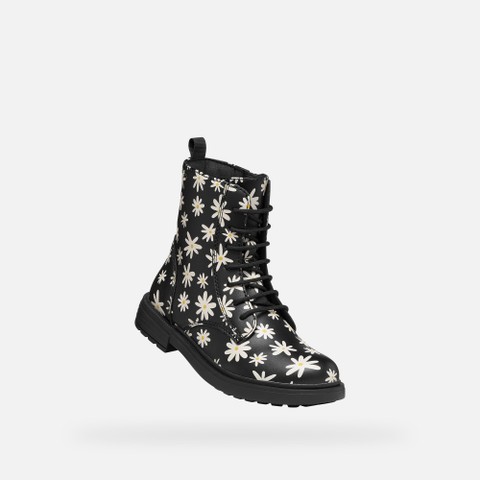 Combat boots ECLAIR GIRL Black/Light ivory - image number 4 | GEOX