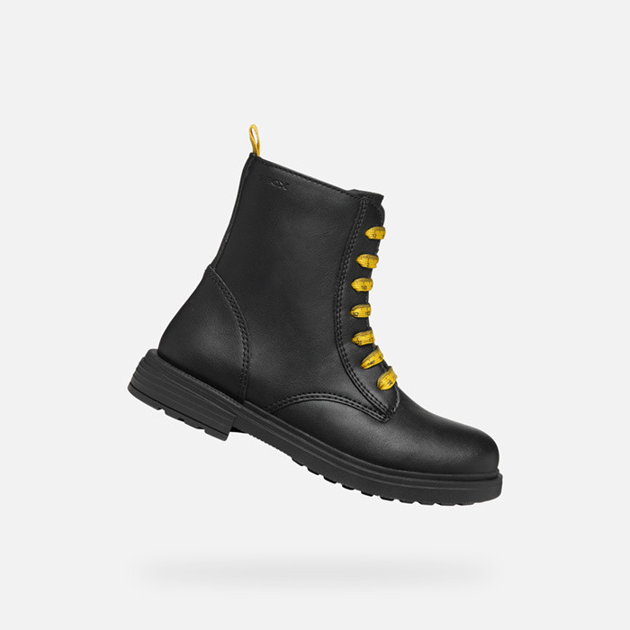 Combat boots ECLAIR GIRL Black/Yellow | GEOX