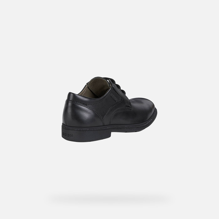 Geox Boys Junior Federico Leather Riptape School Shoes 