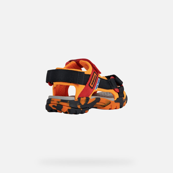 Geox® BOREALIS: Junior Boy\'s Orange Open Sandals | Geox ® Online | 
