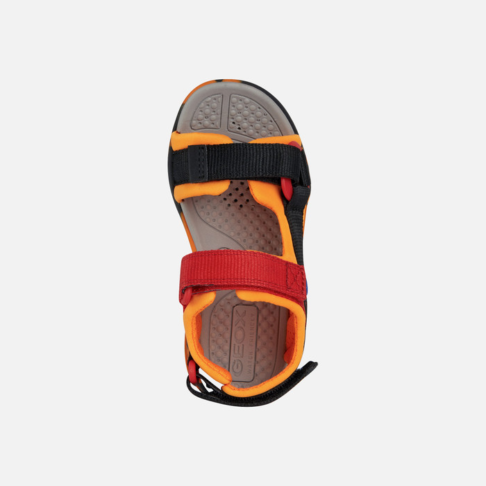 Geox® BOREALIS: Junior Boy's Orange Open Sandals | Geox ® Online