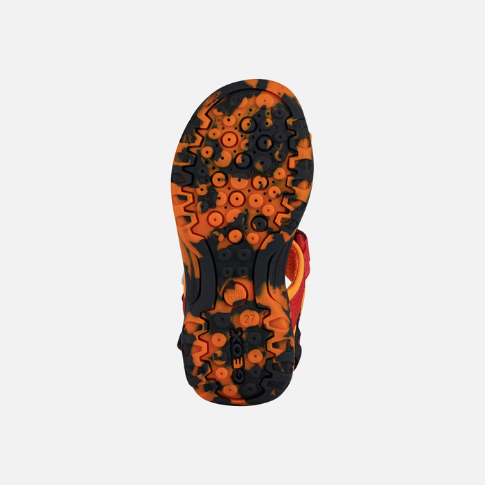Geox® BOREALIS: Junior Boy's Orange Open Sandals | Geox ® Online