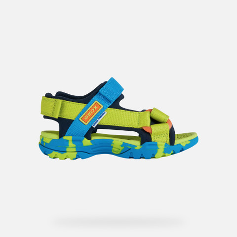 open sandals BOREALIS BOY Lime/Sky - image number 1 | GEOX