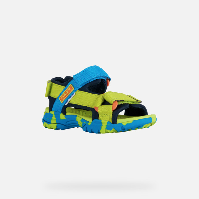 Geox® BOREALIS: Lime Open Sandals for Junior Boy Geox ®