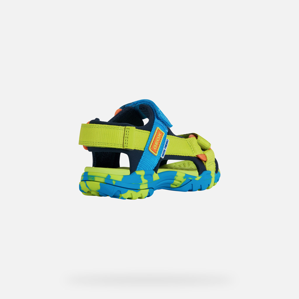 open sandals BOREALIS BOY Lime/Sky - image number 4 | GEOX
