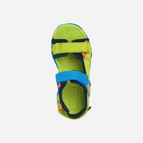 open sandals BOREALIS BOY Lime/Sky - image number 5 | GEOX